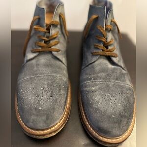 Blue suede Italian ankle booties/shoes